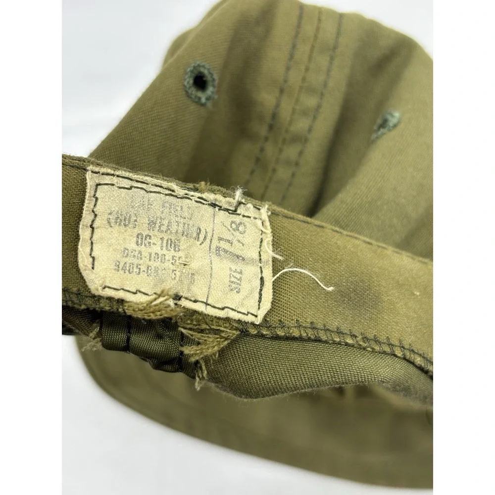 Vietnam Era US Military OG-106 Hot Weather Field Hat Cap Vintage Size 7 1/8